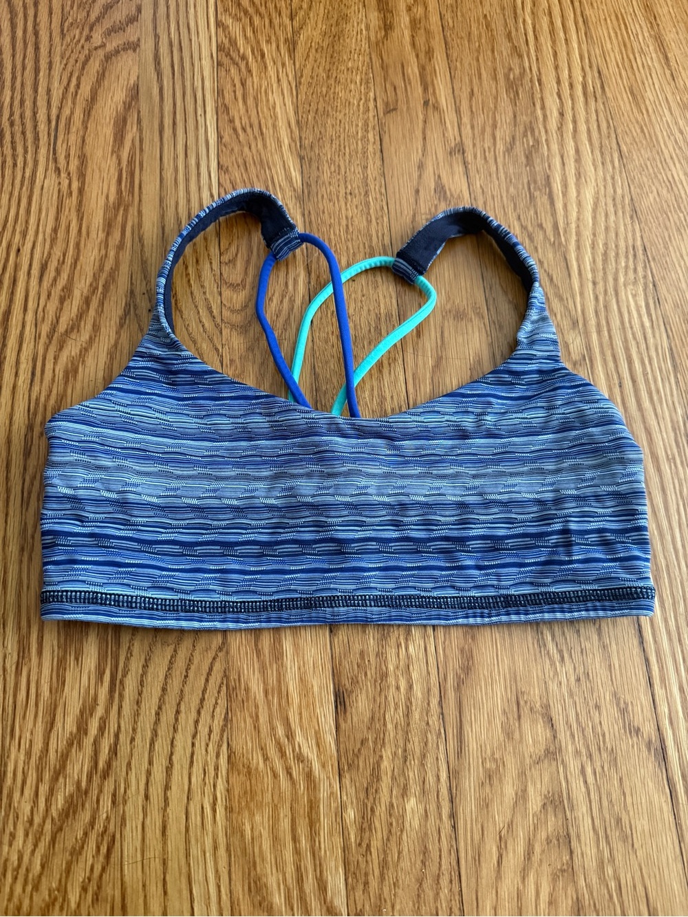 Lululemon athletic workout blue sports bra 4